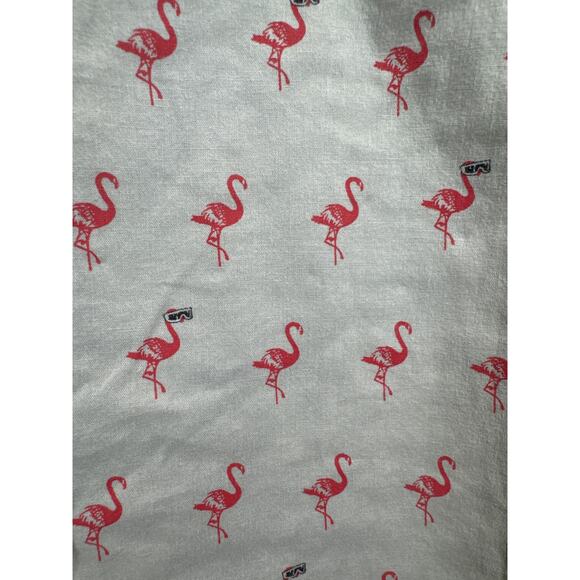 Retrofit Brand MFG Mens Button Down Gray Flamingo Print Shirt Size XXL - Picture 3 of 5